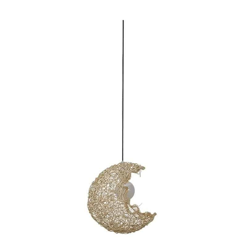 L7RT0019 Rattan Κρεμαστό Φωτιστικό Moon 1XE27