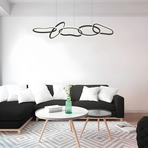 Rings Πολυέλαιος Οροφής LED Dimmable CCT 96W 7680Lm 122cm με Χειριστήριο