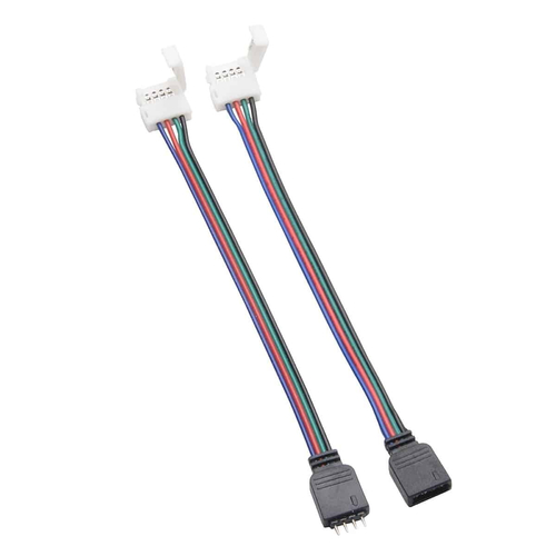 100061 Ταχυσύνδεσμος Τροφοδοσίας  - Strip To Power Connector 4 PIN Male για Ένωση 1 x RGB Ταινία LED Πλάτους 10mm