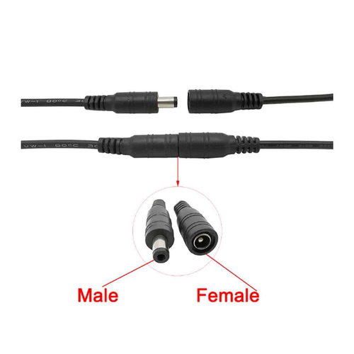 100083 Καλώδιο Τροφοδοσίας DC 15CM από Jack Famale 2.1x5.5mm σε 2 x 0.3mm Ατερμάτιστο Καλώδιο