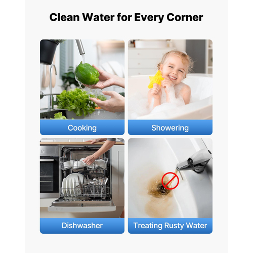 3-Stage Whole House Water Filter System 4.5"x20" IMR Reduce Iron Manganese | VEVOR US