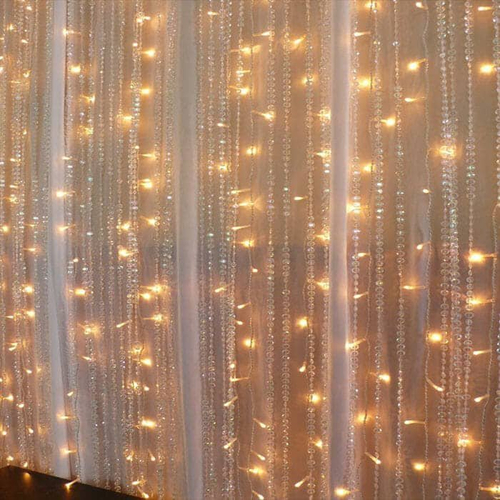 100122 Επεκτεινόμενη Χριστουγεννιάτικη LED Κουρτίνα Βροχή 320led 18W Λευκό Θερμό