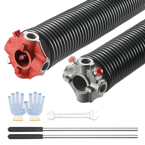 VEVOR Garage Door Torsion Springs, Pair of 0.25 x 2 x 30inch, 16000 Cycles, Garage Door Springs with Non-Slip Winding Bars, Gloves and Mounting Wrench, Electrophoresis Coated for Replacement  | VEVOR CA