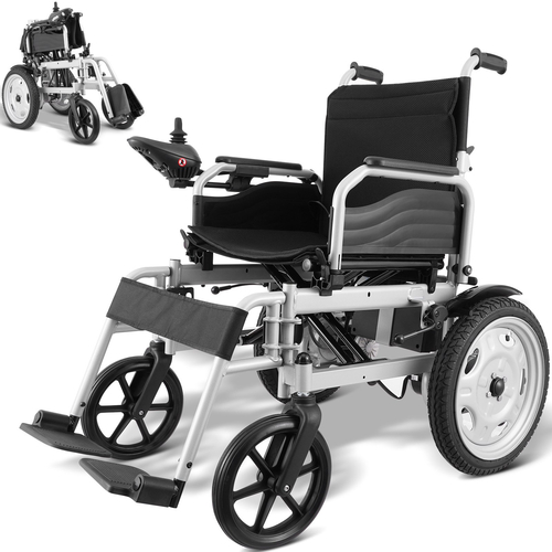 VEVOR Electric Wheelchair for Adults Seniors, 265 lbs Weight Capacity, 17.5in Width Lightweight Foldable Motorized Power Wheelchairs, UP to 12.5Miles Range All Terrain Power Chair, Adjustable Backrest  | VEVOR US