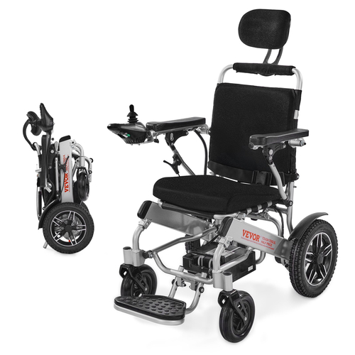 Electric Wheelchair 300lbs Capacity Adjustable Backrest Foldable 13 Mile | VEVOR US