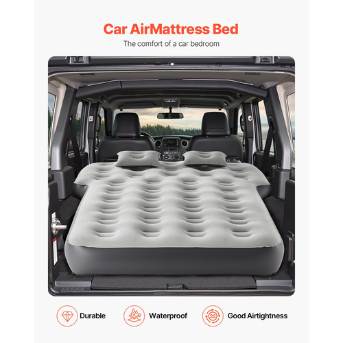 Car Air Mattress Inflatable Car Camping Travel Bed Sleeping Pad Built in Pump | VEVOR US