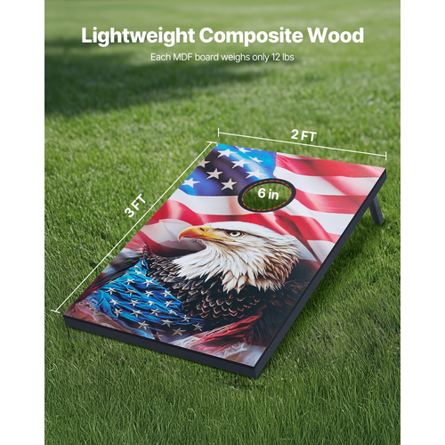 3x2ft Cornhole Set Portable Corn Hole Toss Game Board Wood 8 Bean Bag Carry Case | VEVOR US
