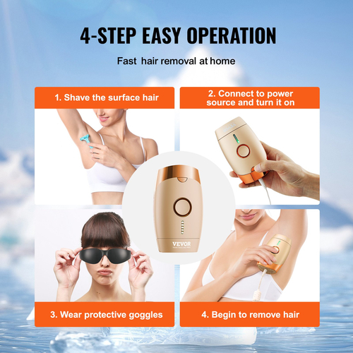 VEVOR Laser Hair Removal, IPL Permanent Hair Removal for Women and Men, Auto/Manual Modes & 5 Adjustable Levels, Painless At-Home Hair Removal Device for Legs, Armpits, Bikini Line, Whole Body  | VEVOR CA