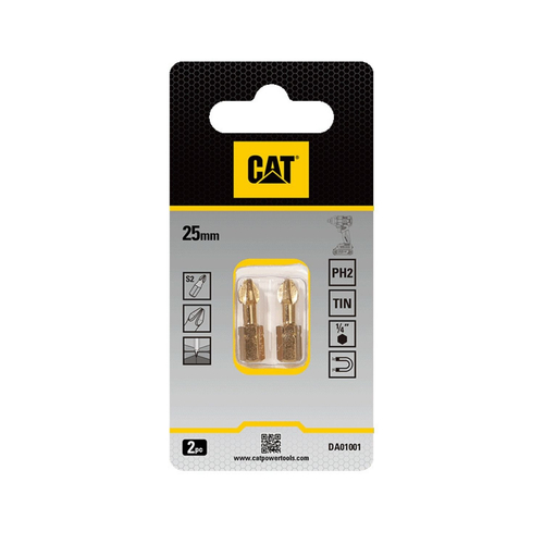 CAT Μύτη κατσαβιδιού σταυρός με μέγεθος PH2 25mm συσκευασία 2τεμ. DA01001