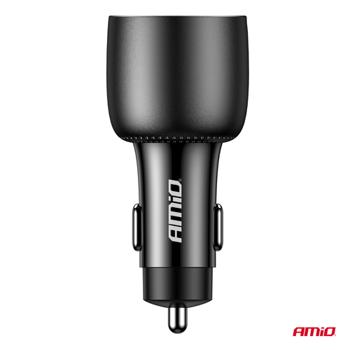 ΦΟΡΤΙΣΤΗΣ ΑΝΑΠΤΗΡΑ 12/24V ΜΕ 3 ΘΥΡΕΣ 2xUSB-C/1xUSB-A 95W 5V/3A ΤΑΧΕΙΑΣ ΦΟΡΤΙΣΗΣ ΑΛΟΥΜΙΝΙΟ/ΜΑΥΡΟΣ ΑΜΙΟ - 1 Τεμ.