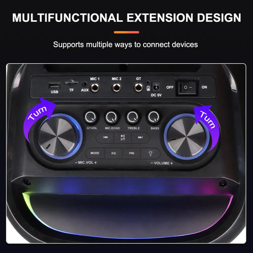 Φορητό ηχείο subwoofer με 2 μικρόφωνα Karaoke - ZQS-8258 - 801179