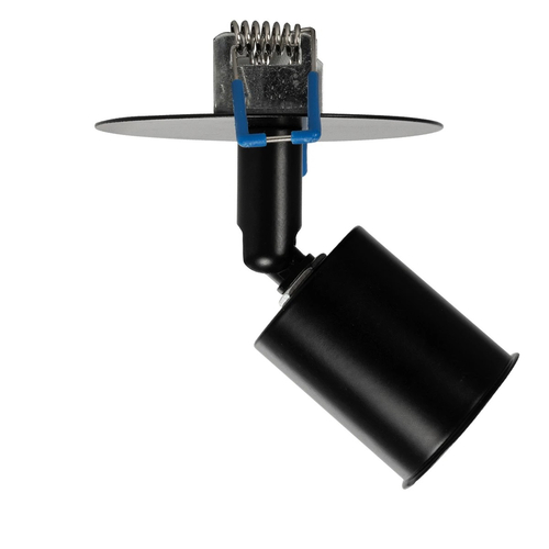 GloboStar® SARA 999-0058 Χωνευτό Φωτιστικό Οροφής Σποτ Μονόφωτο 1 x E27 IP20 Μαύρο Μέταλλο - Μ8,5 x Π8,5 x Υ11cm