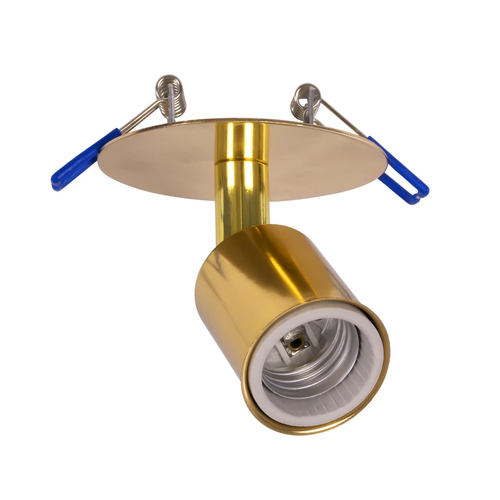 GloboStar® SARA 999-0060 Χωνευτό Φωτιστικό Οροφής Σποτ Μονόφωτο 1 x E27 IP20 Χρυσό Μέταλλο - Μ8,5 x Π8,5 x Υ11cm