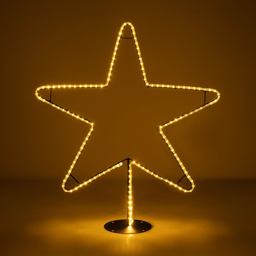 GLOBOSTAR® XMAS-STAR-SMALL Χριστουγεννιάτικο Διακοσμητικό Φωτιστικό LED 15,6W 624lm 360° AC 220-240V Αδιάβροχο IP65 Θερμό Λευκό 2700K   - Μαύρο & Διάφανο - M97 x Π25 x Υ107cm - 2 Χρόνια Εγγύηση