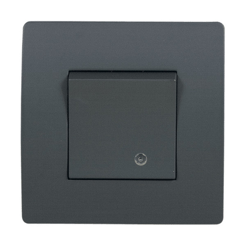 Διακόπτης EL BASIC TG114 1Button 1Way με Φωτισμό Graphite 10A