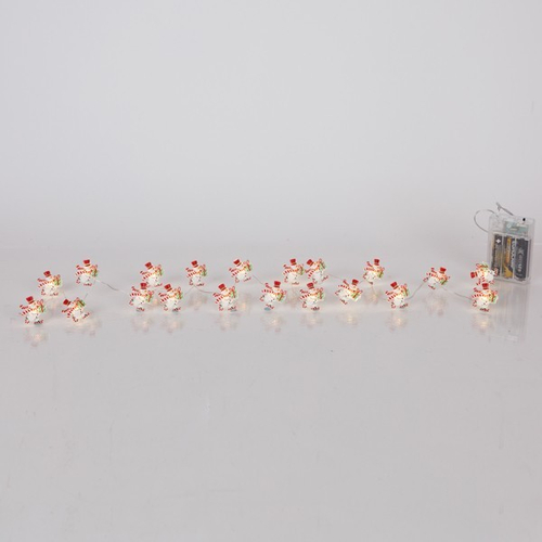ΣΕΙΡΑ, 20 MINI LED, ΧΙΟΝΑΝΘΡΩΠΟΣ, ΜΠΑΤΑΡΙΑΣ 3xAA, ΧΡΟΝΟΔΙΑΚΟΠΤΗ, ΑΣΗΜΙ ΧΑΛΚΙΝΟ ΚΑΛΩΔΙΟ, ΘΕΡΜΟ ΛΕΥΚΟ LED, ΑΝΑ 10cm, ΠΡΟΕΚΤΑΣΗ ΠΑΡΟΧΗΣ 30cm, IP20