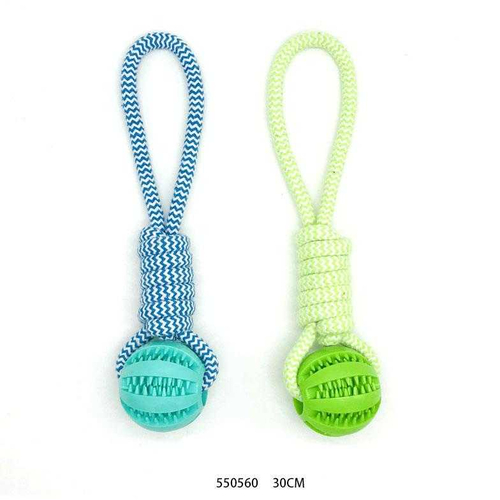 Παιχνίδι σκύλου σχοινί με μπάλα - 30cm - 12pcs - 550560