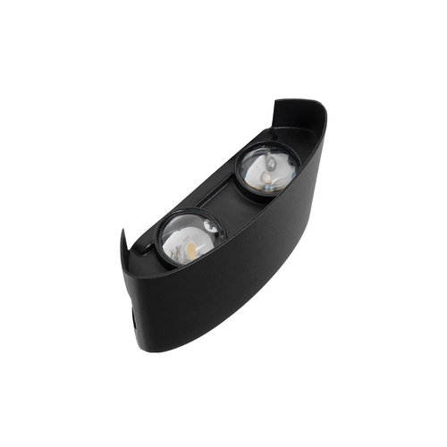 GLOBOSTAR® SIXOAD 60677 Μοντέρνο Φωτιστικό Τοίχου - Απλίκα LED 8W 1000lm 30° AC 220-240V Αδιάβροχο IP65 Θερμό Λευκό 2700K - CREE XPE Chip & TÜV SÜD Driver - Μαύρο Ματ - Μ12 x Π4 x Υ8cm - 5 Χρόνια Εγγύηση