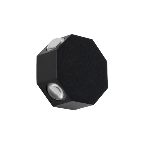 GLOBOSTAR® HIKARI 60687 Μοντέρνο Φωτιστικό Τοίχου - Απλίκα LED 8W 1000lm 30° AC 220-240V Αδιάβροχο IP65 Θερμό Λευκό 2700K - CREE XPE Chip & TÜV SÜD Driver - Μαύρο Ματ - Μ10 x Π4 x Υ10cm - 5 Χρόνια Εγγύηση