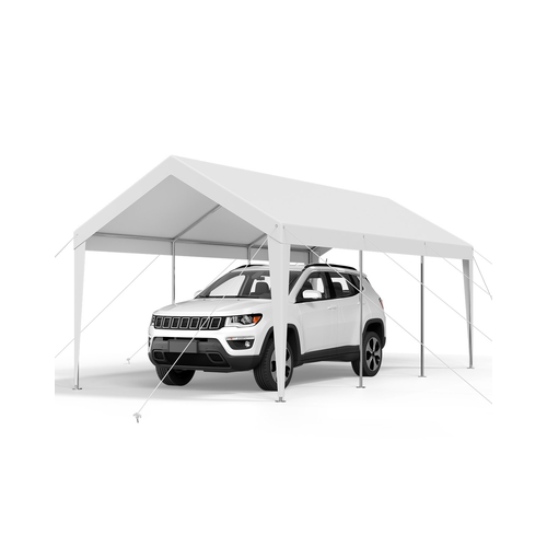 VEVOR Στέγαστρο Αυτοκινήτου 10 x 20 FT Φορητή Σκηνή Στεγασμένου Αυτοκινήτου Βαρέως Τύπου Λευκή