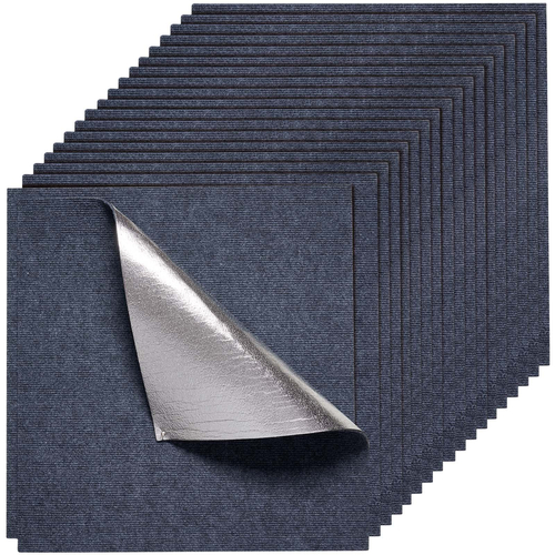 Πλακάκια χαλιού VEVOR 610x610 mm 15 τεμάχια αυτοκόλλητα χαλιά αποκολλούμενα και κολλημένα σε γκρι χρώμα