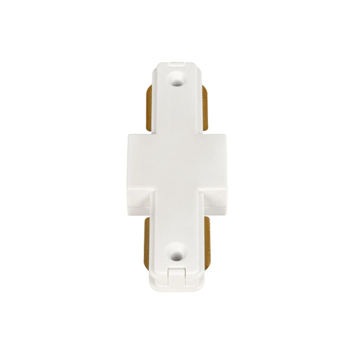 GLOBOSTAR® EUROTRACK-1PH 60904 Μονοφασικός Σύνδεσμος Ι Επέκτασης Ράγας 2 Καλωδίων 1L+1N για Σύστημα Ράγας Eurotrack-1PH AC 220-240V IP20 - Λευκό Ματ - Μ9.3 x Π3.5 x Υ1.6cm