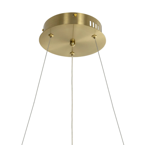 kelvo® GLOW 61659 Μοντέρνο Κρεμαστό Φωτιστικό Οροφής LED 58W 5800lm 360° AC 220-240V IP20 Ρυθμιζόμενο Λευκό CCT με Χειριστήριο από 2700K έως 6000K Dimmable - Lumileds SMD Chip - Χρυσό Πλατίνα & Λευκό Νήμα - Μ80 x Π80 x Υ60cm - 3 Χρόνια Εγγύηση