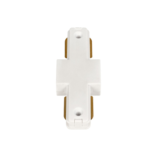 GLOBOSTAR® EUROTRACK-1PH 60904 Μονοφασικός Σύνδεσμος Ι Επέκτασης Ράγας 2 Καλωδίων 1L+1N για Σύστημα Ράγας Eurotrack-1PH AC 220-240V IP20 - Λευκό Ματ - Μ9.3 x Π3.5 x Υ1.6cm
