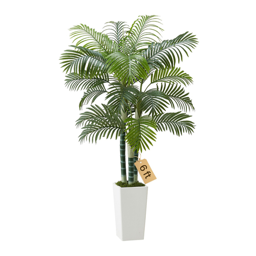 Τεχνητός Φοίνικας Areca VEVOR 1829 mm με Λευκή Γλάστρα Εσωτερικού Χώρου