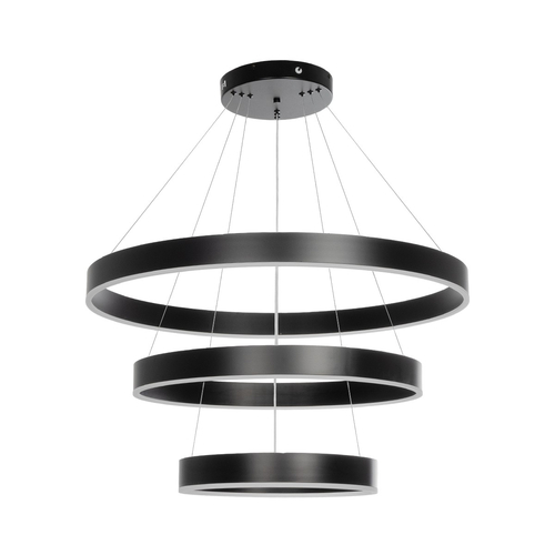 GLOBOSTAR® VENOM TRIO 61188 Μοντέρνο Κρεμαστό Φωτιστικό Οροφής LED 120W 14158lm 120° AC 220-240V IP20 Ρυθμιζόμενο Λευκό CCT με Χειριστήριο από 2700K έως 6000K Dimmable - Lumileds SMD Chip - Μαύρο Ματ - Μ80 x Π80 x Υ60cm - 3 Χρόνια Εγγύηση