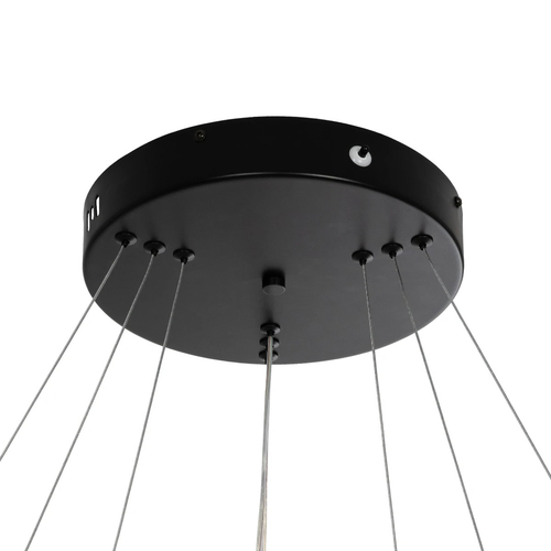 GLOBOSTAR® VENOM TRIO 61188 Μοντέρνο Κρεμαστό Φωτιστικό Οροφής LED 120W 14158lm 120° AC 220-240V IP20 Ρυθμιζόμενο Λευκό CCT με Χειριστήριο από 2700K έως 6000K Dimmable - Lumileds SMD Chip - Μαύρο Ματ - Μ80 x Π80 x Υ60cm - 3 Χρόνια Εγγύηση