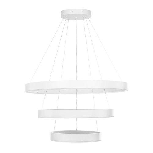 GLOBOSTAR® VENOM TRIO 61189-DECO Μοντέρνο Κρεμαστό Φωτιστικό Οροφής LED 120W 14158lm 120° AC 220-240V IP20 Ρυθμιζόμενο Λευκό CCT με Χειριστήριο από 2700K έως 6000K Dimmable - Lumileds SMD Chip - Λευκό Ματ - Μ80 x Π80 x Υ60cm - 3 Χρόνια Εγγύηση