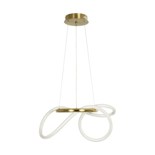 kelvo® GLOW 61657 Μοντέρνο Κρεμαστό Φωτιστικό Οροφής LED 30W 3000lm 360° AC 220-240V IP20 Ρυθμιζόμενο Λευκό CCT με Χειριστήριο από 2700K έως 6000K Dimmable - Lumileds SMD Chip - Χρυσό Πλατίνα & Λευκό Νήμα - Μ40 x Π40 x Υ35cm - 3 Χρόνια Εγγύηση