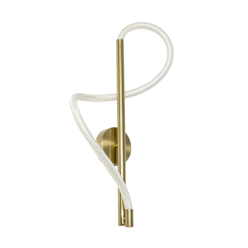 kelvo® GLOW 61682 Μοντέρνο Φωτιστικό Τοίχου - Απλίκα LED 24W 2400lm 360° AC 220-240V IP20 Ρυθμιζόμενο Λευκό CCT με On/Off 2700K/4500K/6000K - Lumileds SMD Chip - Χρυσό Πλατίνα & Λευκό Νήμα - Μ30 x Π15 x Υ70cm - 3 Χρόνια Εγγύηση