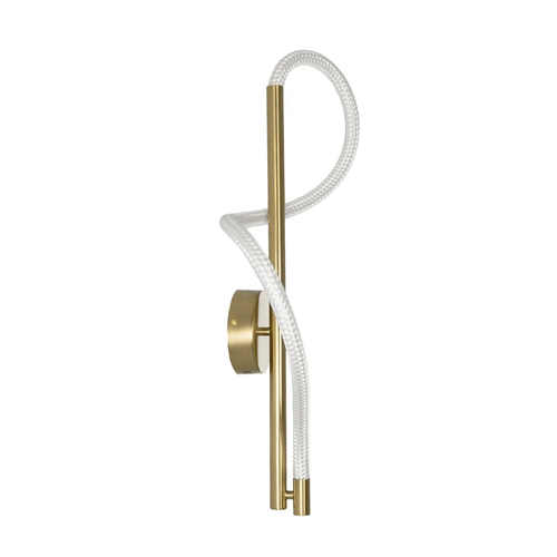 kelvo® GLOW 61682 Μοντέρνο Φωτιστικό Τοίχου - Απλίκα LED 24W 2400lm 360° AC 220-240V IP20 Ρυθμιζόμενο Λευκό CCT με On/Off 2700K/4500K/6000K - Lumileds SMD Chip - Χρυσό Πλατίνα & Λευκό Νήμα - Μ30 x Π15 x Υ70cm - 3 Χρόνια Εγγύηση