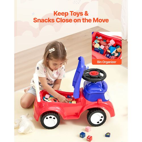 VEVOR Ride On Toddler Push Car, Παιδικό Αυτοκίνητο Σπρώξιμο για Νήπια 19 έως 36 Μηνών, Παιδικό Παιχνίδι με Μουσική & Χώρο Αποθήκευσης Κάτω από το Κάθισμα, Χωρητικότητα Φόρτισης 25 kg, Περπατούρα Ποδιού-Πατώματος για Νήπια Αγόρια Κορίτσια, Κόκκινο