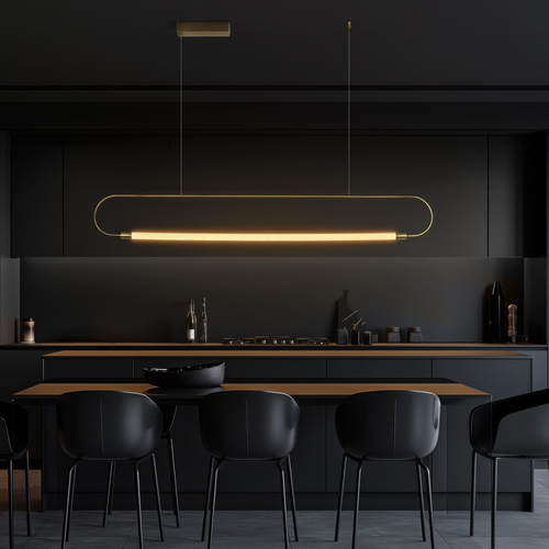 kelvo® GLOW 61664 Μοντέρνο Κρεμαστό Φωτιστικό Οροφής LED 15W 1500lm 360° AC 220-240V IP20 Ρυθμιζόμενο Λευκό CCT με Χειριστήριο από 2700K έως 6000K Dimmable - Lumileds SMD Chip - Χρυσό Πλατίνα & Λευκό Νήμα - Μ120 x Π3 x Υ25cm - 3 Χρόνια Εγγύηση