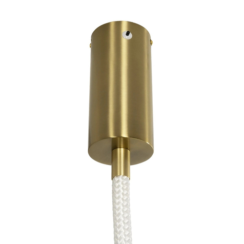 kelvo® GLOW 61666 Μοντέρνο Κρεμαστό Φωτιστικό Οροφής LED 27W 2700lm 360° AC 220-240V IP20 Ρυθμιζόμενο Λευκό CCT με Χειριστήριο από 2700K έως 6000K Dimmable - Lumileds SMD Chip - Χρυσό Πλατίνα & Λευκό Νήμα - Μ80 x Π3 x Υ80cm - 3 Χρόνια Εγγύηση