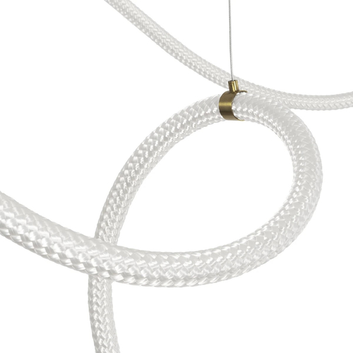 kelvo® GLOW 61669 Μοντέρνο Κρεμαστό Φωτιστικό Οροφής LED 105W 10500lm 360° AC 220-240V IP20 Ρυθμιζόμενο Λευκό CCT με Χειριστήριο από 2700K έως 6000K Dimmable - Lumileds SMD Chip - Χρυσό Πλατίνα & Λευκό Νήμα - Μ300 x Π300 x Υ120cm - 3 Χρόνια Εγγύηση