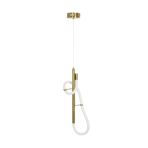 kelvo® GLOW 61680 Μοντέρνο Κρεμαστό Φωτιστικό Οροφής LED 24W 2400lm 360° AC 220-240V IP20 Ρυθμιζόμενο Λευκό CCT με On/Off 2700K/4500K/6000K - Lumileds SMD Chip - Χρυσό Πλατίνα & Λευκό Νήμα - Μ30 x Π30 x Υ66cm - 3 Χρόνια Εγγύηση