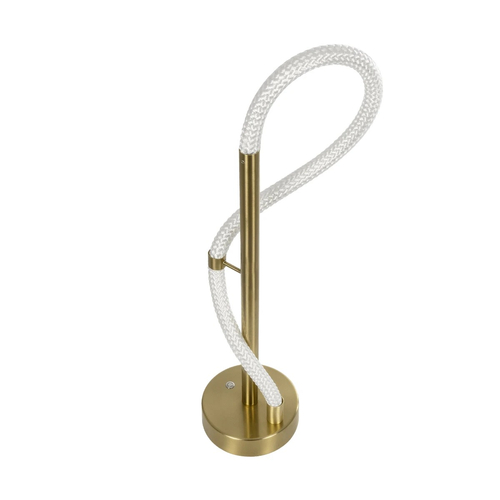 kelvo® GLOW 61685 Μοντέρνο Επιτραπέζιο Φωτιστικό Πορτατίφ LED 18W 1800lm 360° AC 220-240V IP20 Ρυθμιζόμενο Λευκό CCT με Αφή 2700K/4500K/6000K Dimmable - Lumileds SMD Chip - Χρυσό Πλατίνα & Λευκό Νήμα - Μ30 x Π30 x Υ60cm - 3 Χρόνια Εγγύηση