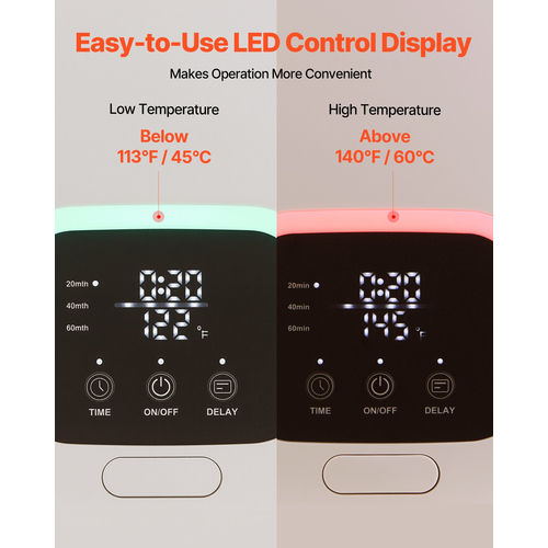 Κουβάς πετσετών VEVOR 20L με οθόνη LED, 4 γάντζους και κλειδαριά ασφαλείας, λευκό