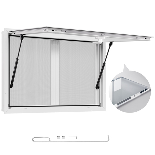 VEVOR 92x61 cm Στάθμη Παραλαβής με Παράθυρο, Φορτηγό Σέρβις Τροφίμων, Τέντα