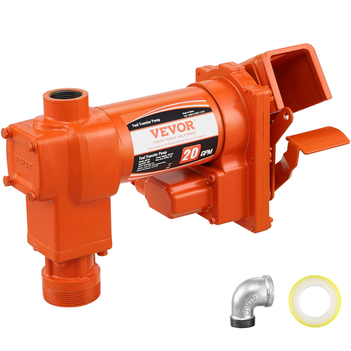 Αντλία μεταφοράς καυσίμου VEVOR, 12V DC 20 GPM 1/4 HP, Αντλία εξαγωγής βενζίνης υψηλής ροής από χυτοσίδηρο με σχεδιασμό κουτιού συλλογής καυσίμου για βενζίνη, ντίζελ, κηροζίνη, μείγματα αιθανόλης και μεθανόλης και βιοντίζελ