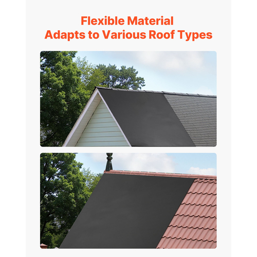 Ρολοειδής στέγη VEVOR, 15 x 20 ft, στέγη από καουτσούκ EPDM 45 mil, μεγάλη διάρκεια ζωής και αντοχή στις καιρικές συνθήκες, αντοχή σε σκληρές θερμοκρασίες, ευέλικτη και εύκολη εγκατάσταση, υπόστρωμα στέγης για τροχόσπιτα, στέγες, λίμνες