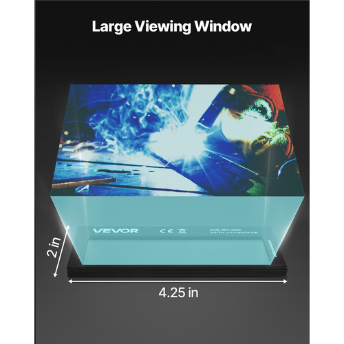 Φακός συγκόλλησης VEVOR με αυτόματη σκίαση 108 x 51 mm, φακός συγκόλλησης True Color Shade 10 με διπλούς αισθητήρες τόξου, συμβατός με τα περισσότερα κράνη συγκόλλησης για εφαρμογές TIG, MIG, MMA, ARC
