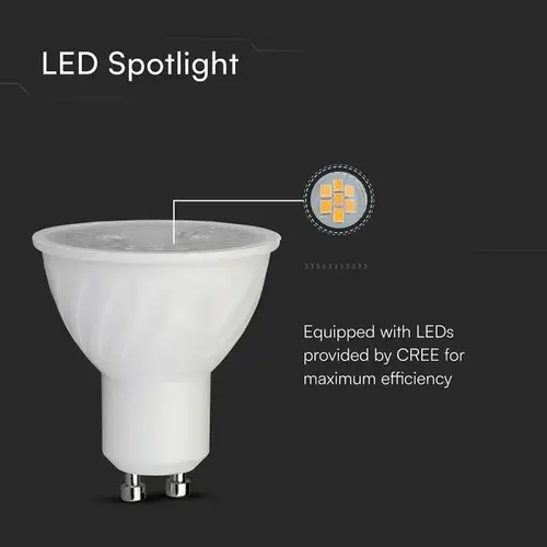 V-TAC - Φωτιστικό LED Chip CREE GU10 6W 38° 3000K Ρυθμιζόμενο