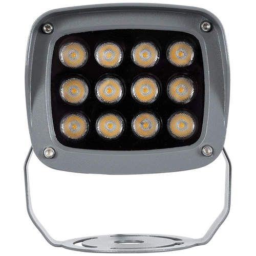 GLOBOSTAR® FLOOD-XENA 90121 Προβολέας Σποτ Wall Washer LED 12W 1320lm 10° AC 220-240V Αδιάβροχο IP65 Θερμό Λευκό 2700K - Γκρι Ανθρακί - Μ13.5 x Π11 x Υ15cm - 3 Χρόνια Εγγύηση