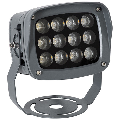 GLOBOSTAR® FLOOD-XENA 90121 Προβολέας Σποτ Wall Washer LED 12W 1320lm 10° AC 220-240V Αδιάβροχο IP65 Θερμό Λευκό 2700K - Γκρι Ανθρακί - Μ13.5 x Π11 x Υ15cm - 3 Χρόνια Εγγύηση