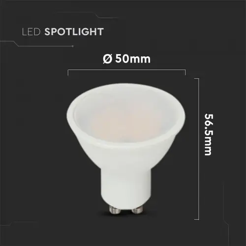 V-TAC - Φωτιστικό LED Chip CREE GU10 4,5W 100° Κάλυψη Ματ 3000K